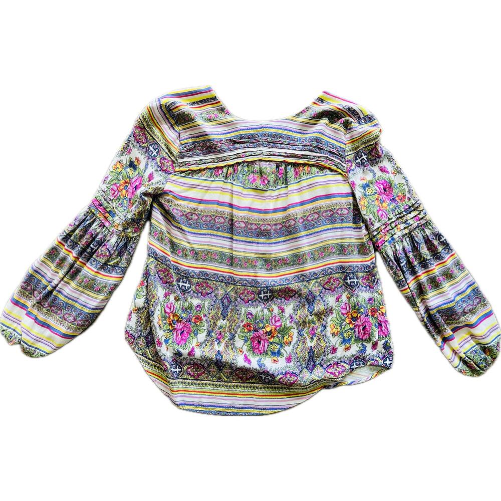 Anthropologie Ceresco Peasant‎ Blouse Small Maeve Floral Blouse Top - Picture 5 of 5